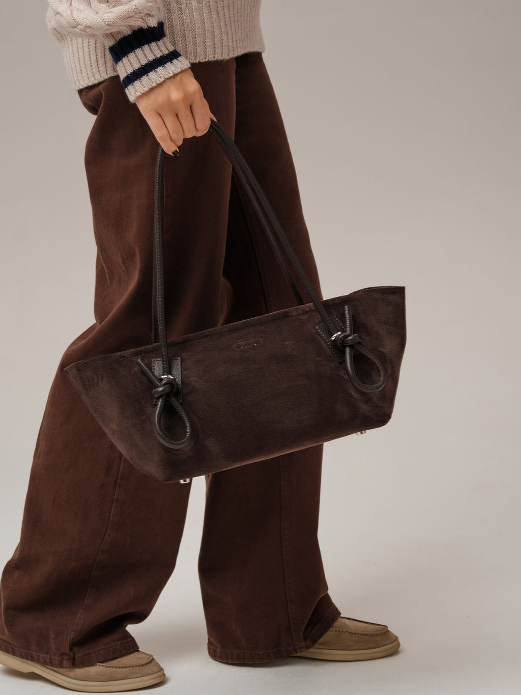 Замшевая сумка Linda DBR 31340 темно-коричневый  фото 6