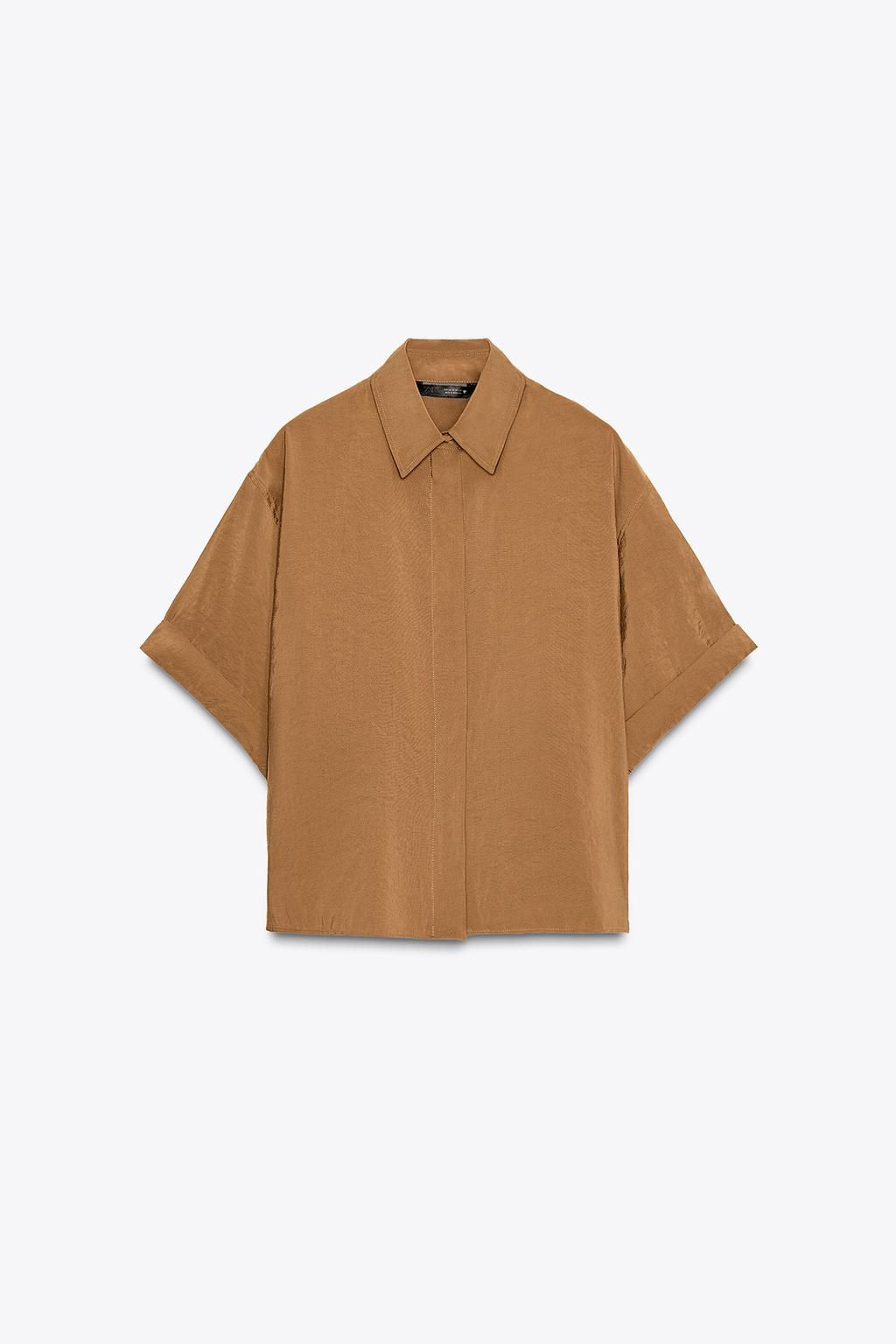 SHORT SLEEVE FLOWING SHIRT - Zara фото 11