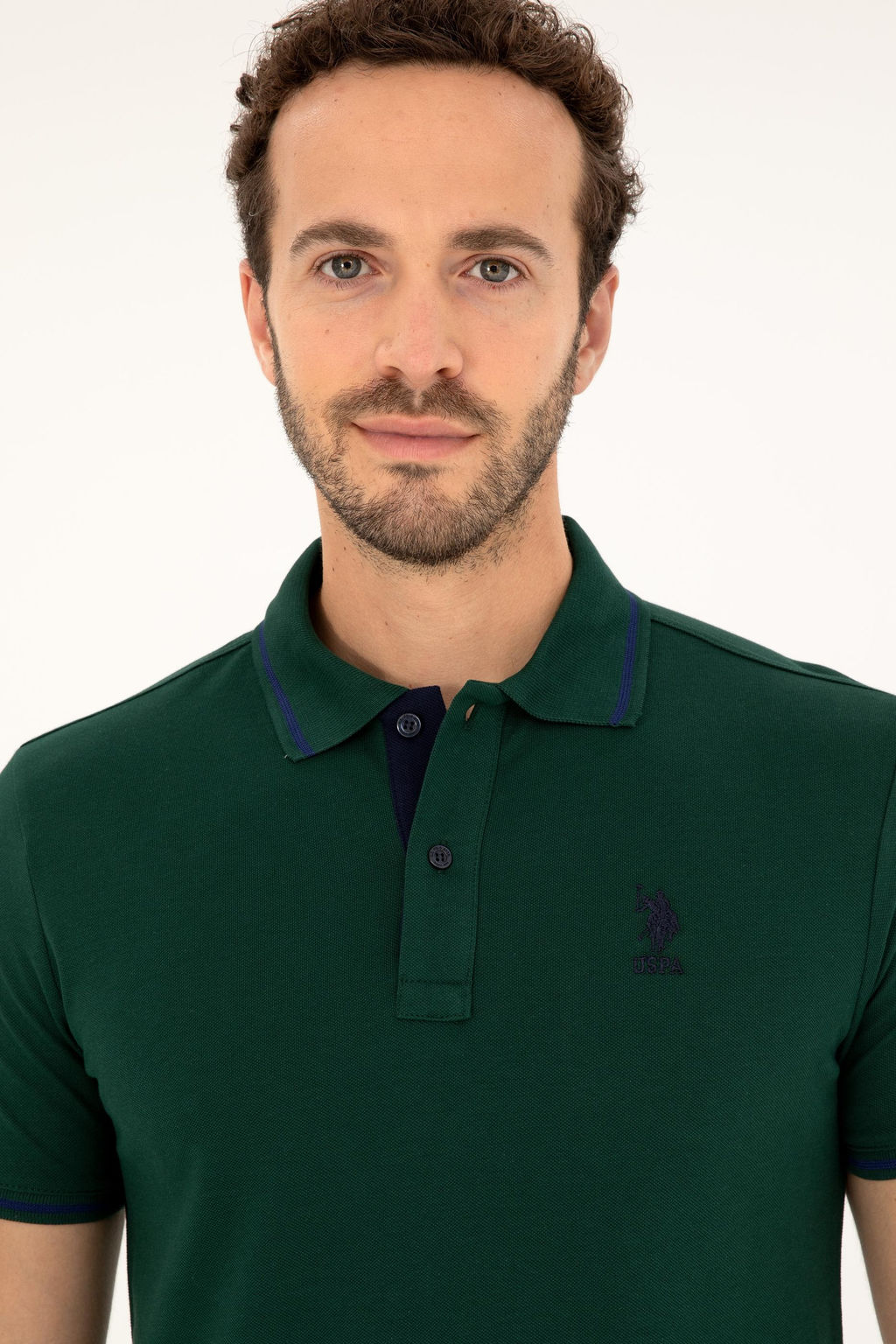 U. S. Polo Assn / Мужская темно-зеленая базовая футболка - U.s. polo assn фото 2
