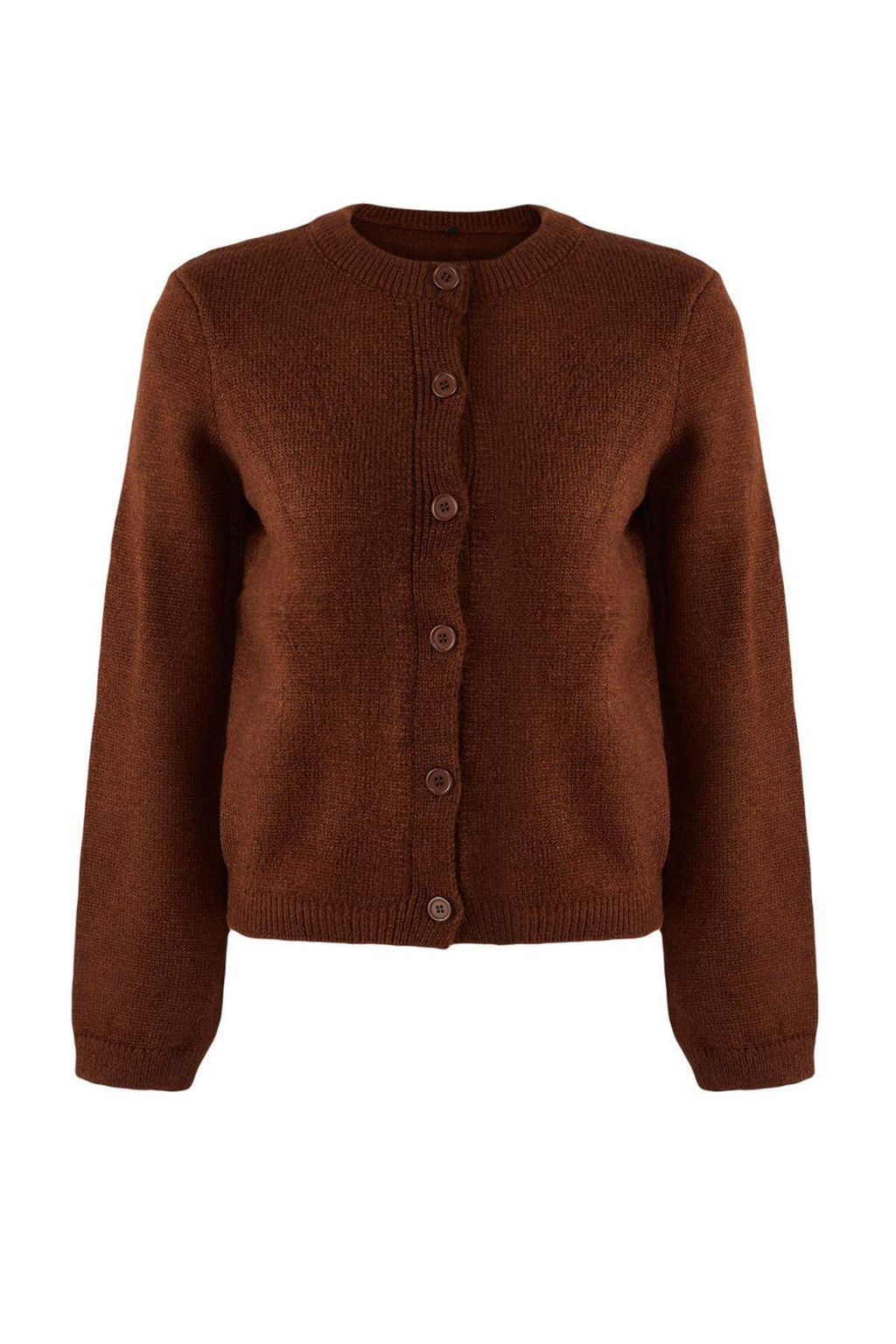 Teen Kahverengi Yumusak Dokulu Genis Kal?p Ekstra Sall? Triko H?rka TWOAW26HI00135