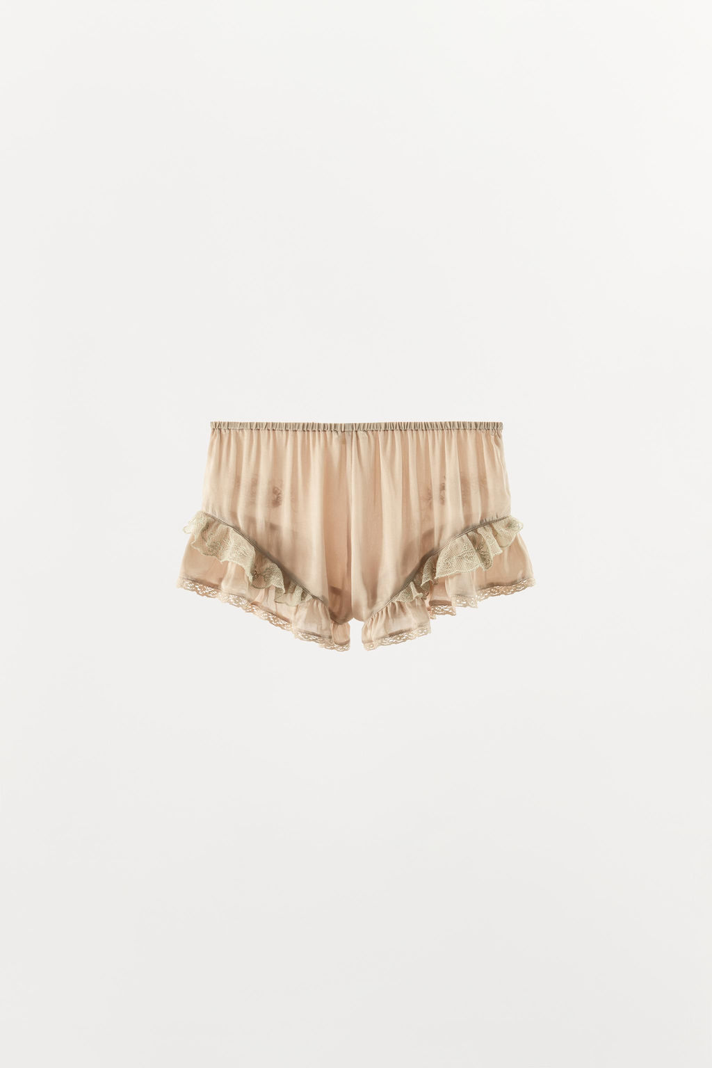 SHORTS SATINADO VOLANTES ABALORIOS / Rosa claro - Zara фото 7