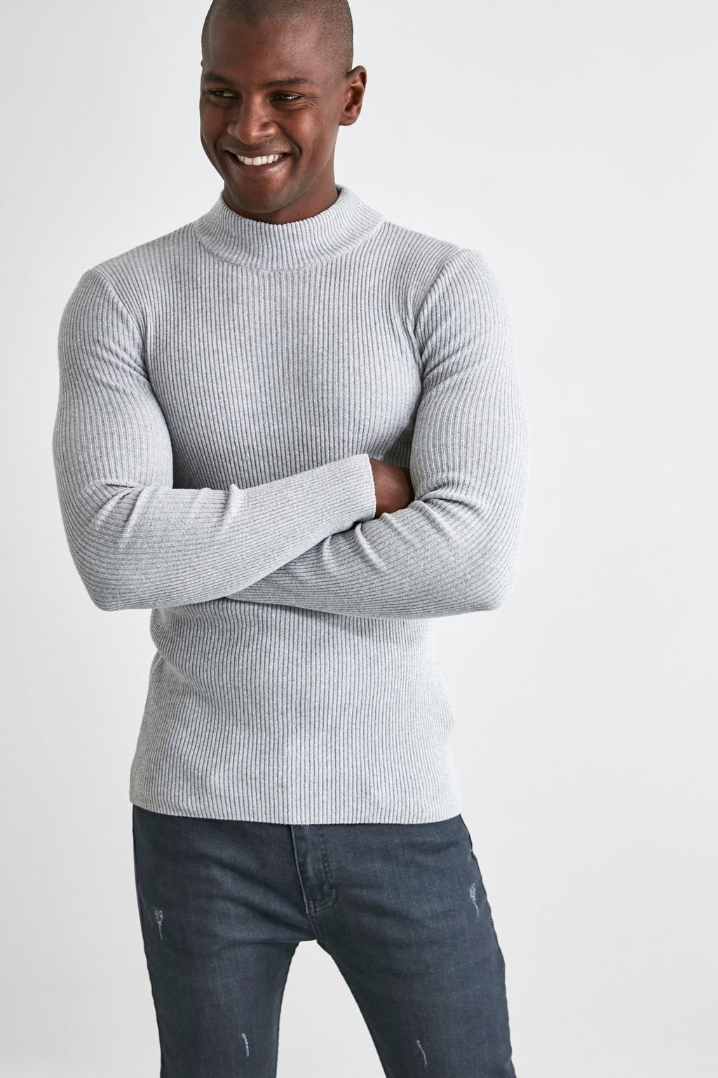 TRENDYOL MAN Ekru Slim Fit Pamuklu Yar?m Bal?kc? Yaka Fitilli Orgu Kazak TMNAW21KZ0568 - Trendyolmilla фото 66