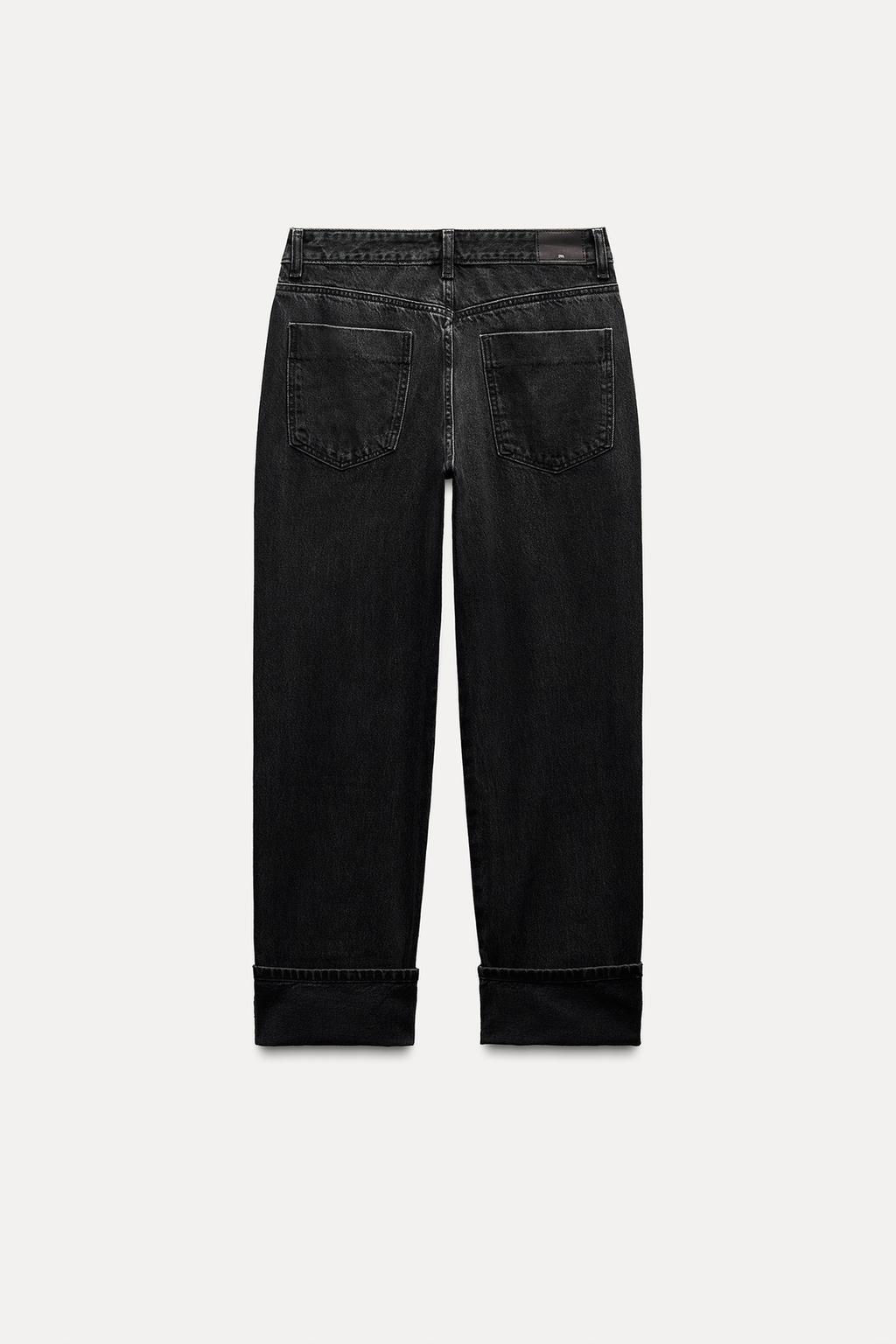 JEANS Z1975 STRAIGHT HIGH WAIST TURN-UP HEM - Zara фото 4