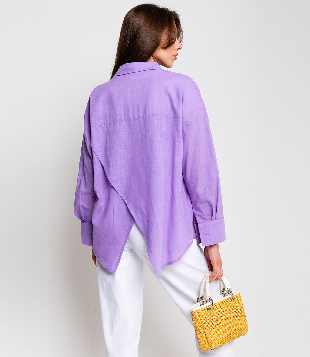 Рубашка #ОБШ1458, сиреневый - Dommod фото 5