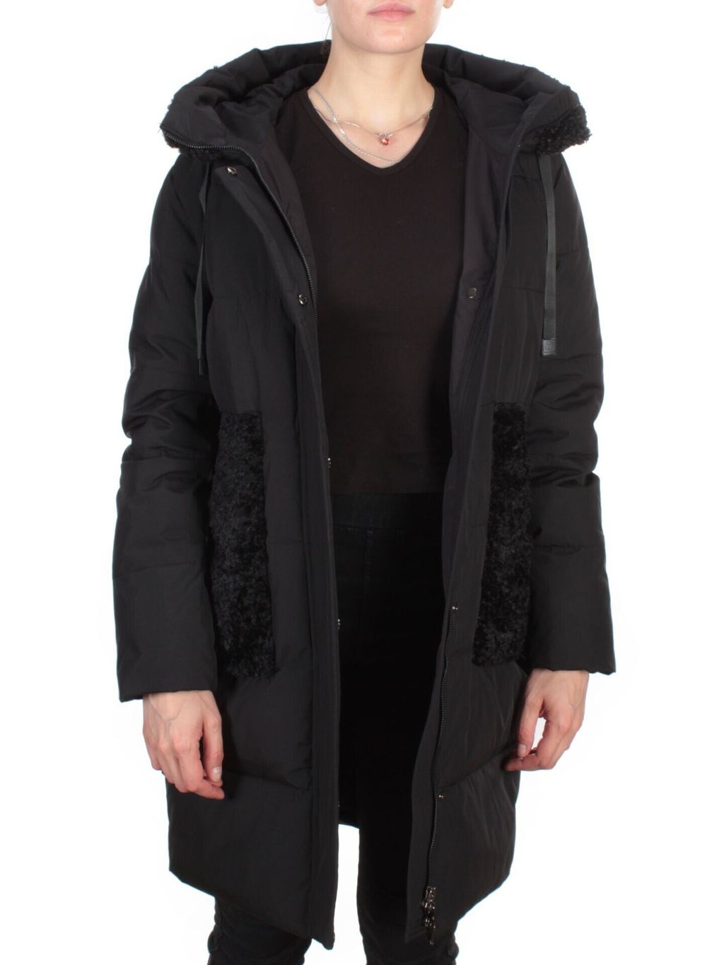 2197-2 BLACK Пальто зимнее женское OLAYEETE (200 гр. холлофайбера) - Fashion фото 6