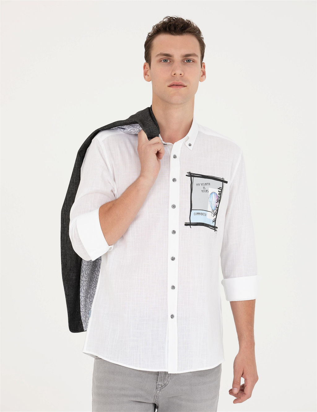 Beyaz Regular Fit Uzun Kollu G_mlek