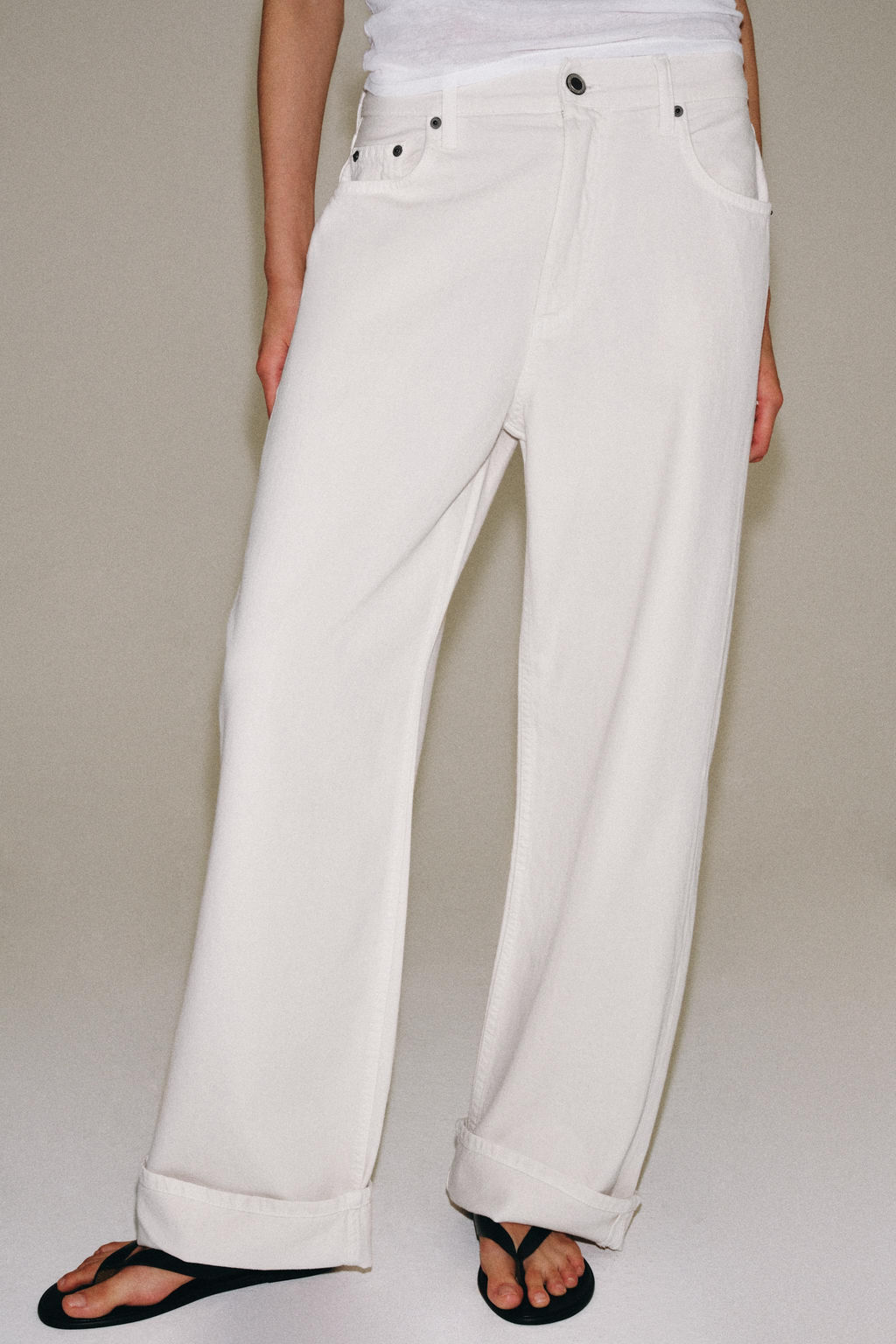 JEANS ZW COLLECTION BAGGY TIRO MEDIO / Blanco roto - Zara фото 2