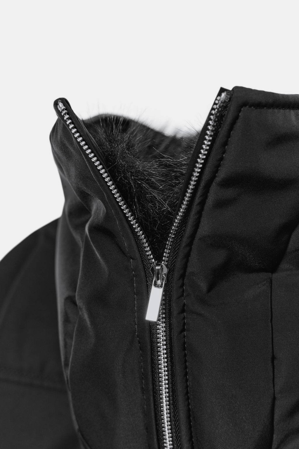WATER-REPELLENT WINDPROOF QUILTED JACKET WITH FAUX FUR HOOD - Zara фото 12