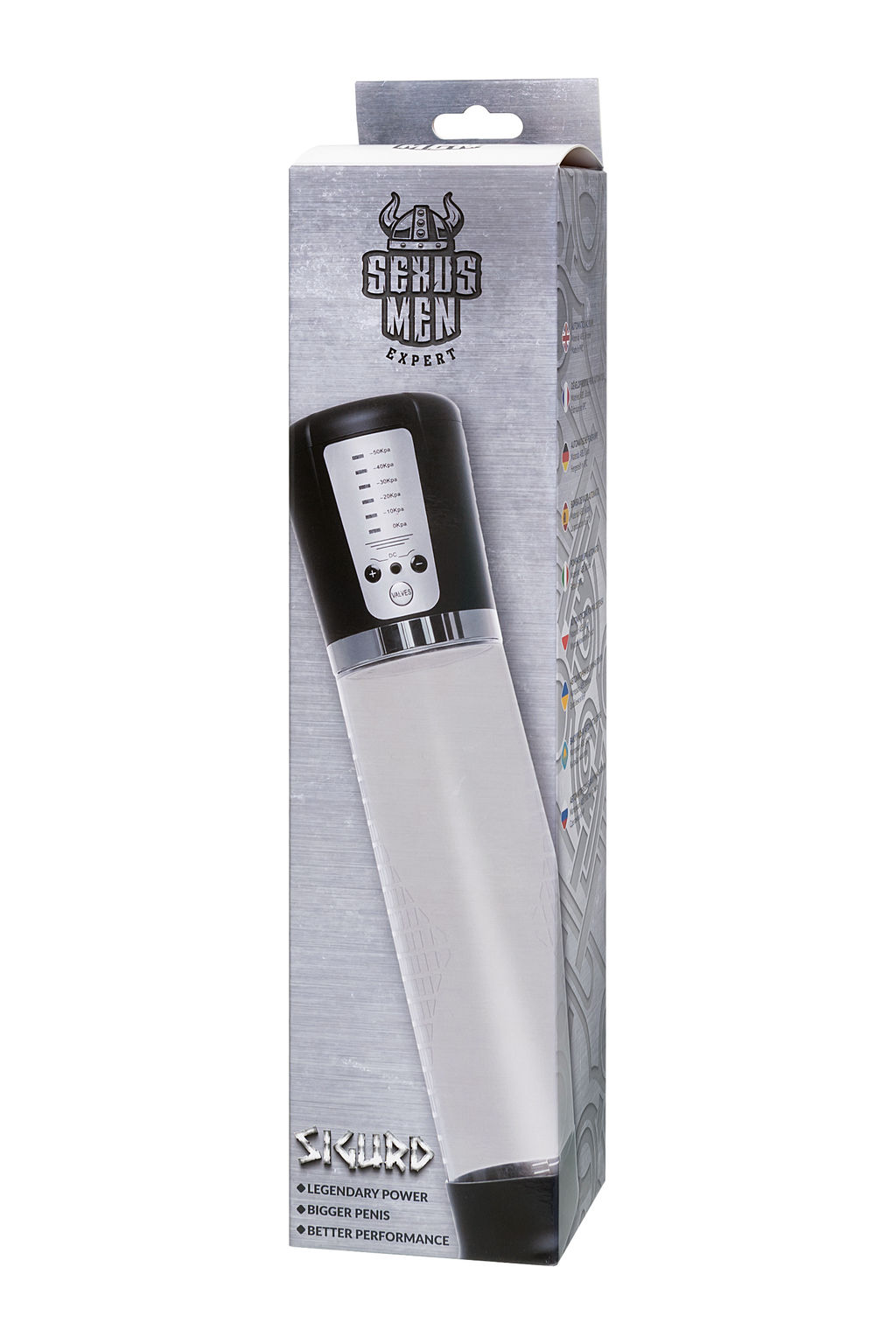 Автоматическая помпа для пениса Sexus Men Expert Sigurd, ABS-пластик, черная, 29 см  фото 6