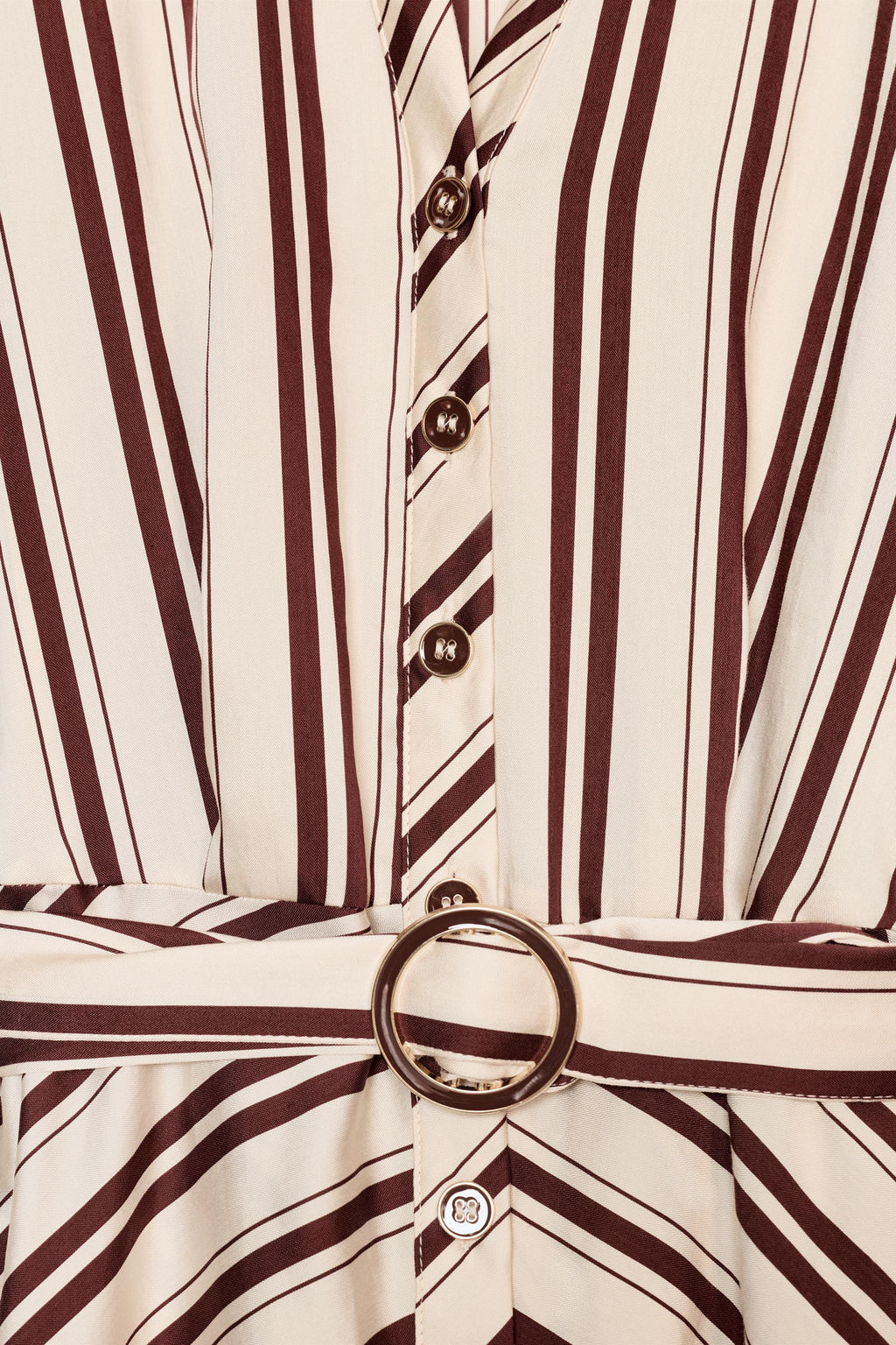 VESTIDO MIDI CINTUR?N RAYAS / Crudo / Granate - Zara фото 10