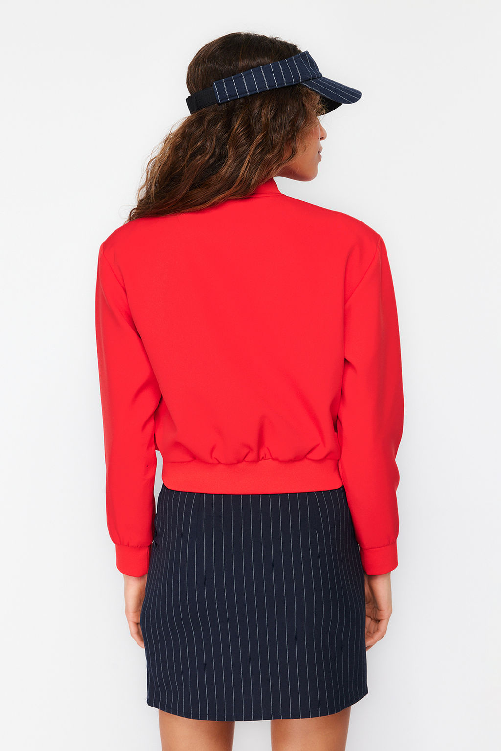 TRENDYOLMILLA Ekru Crop Ince Bomber Mont TWOSS24MO00032 фото 6