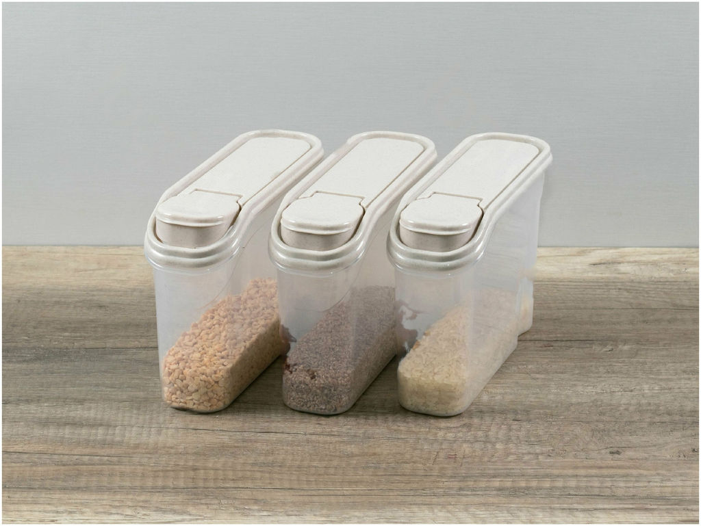 Набор 1: ЁМКОСТЬ ДЛЯ СЫПУЧИХ ПРОДУКТОВ 1,5л(Бежевый флэк) - 3шт - Phibo фото 5