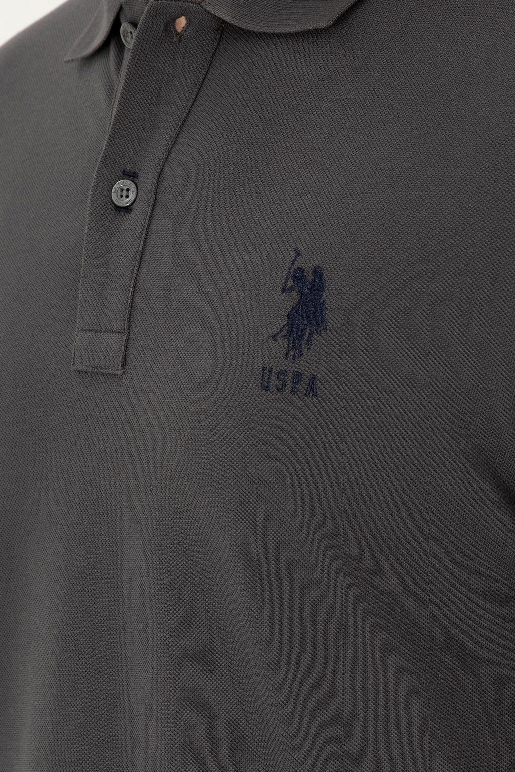 U. S. Polo Assn / Мужская базовая футболка антрацитового цвета - U.s. polo assn фото 7