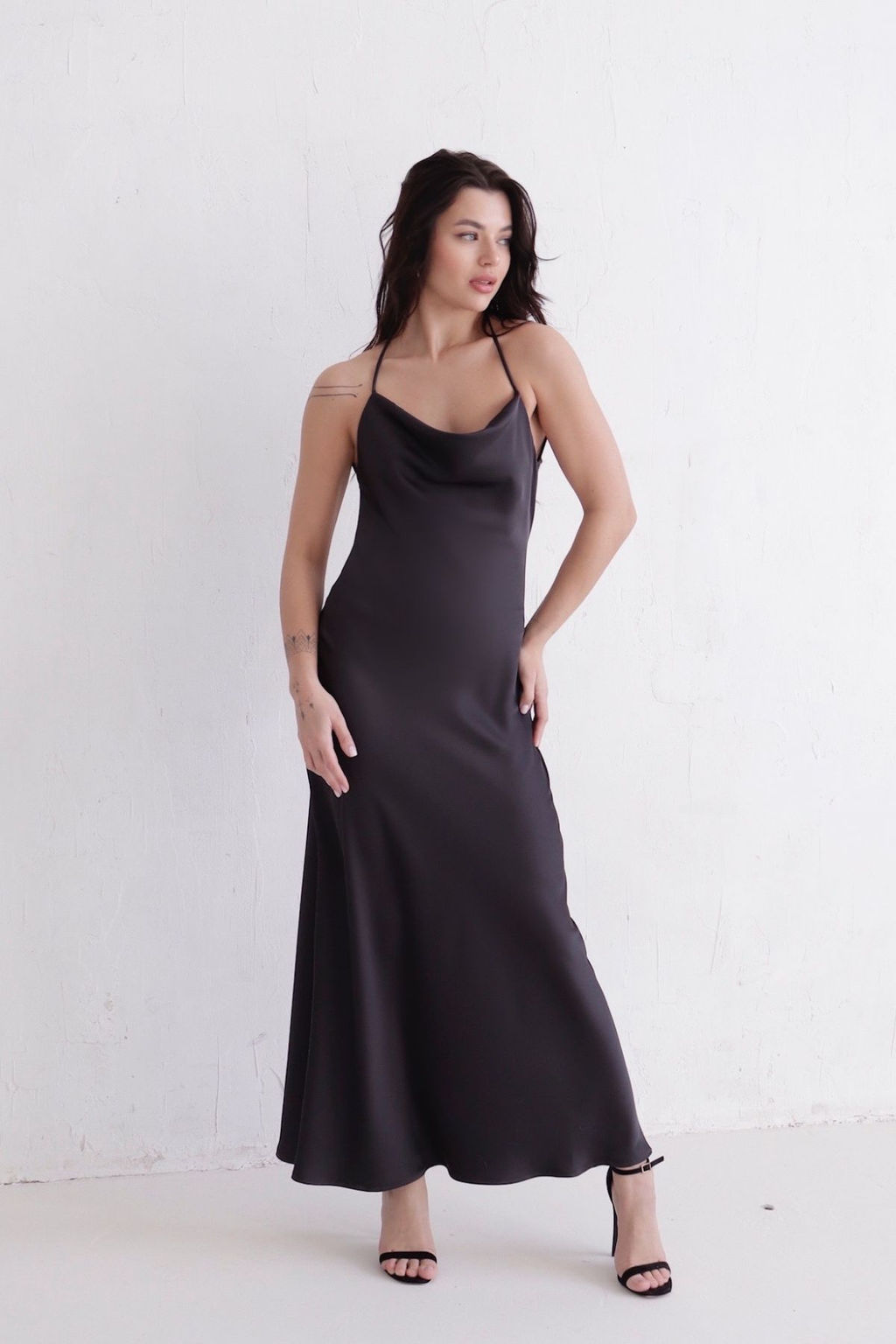 12080 Платье-комбинация макси чёрное - Martichelli фото 7