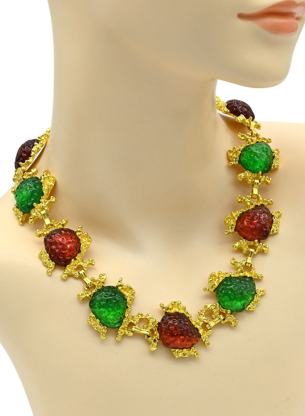 Колье винтажное крупное с люцитом, 47см