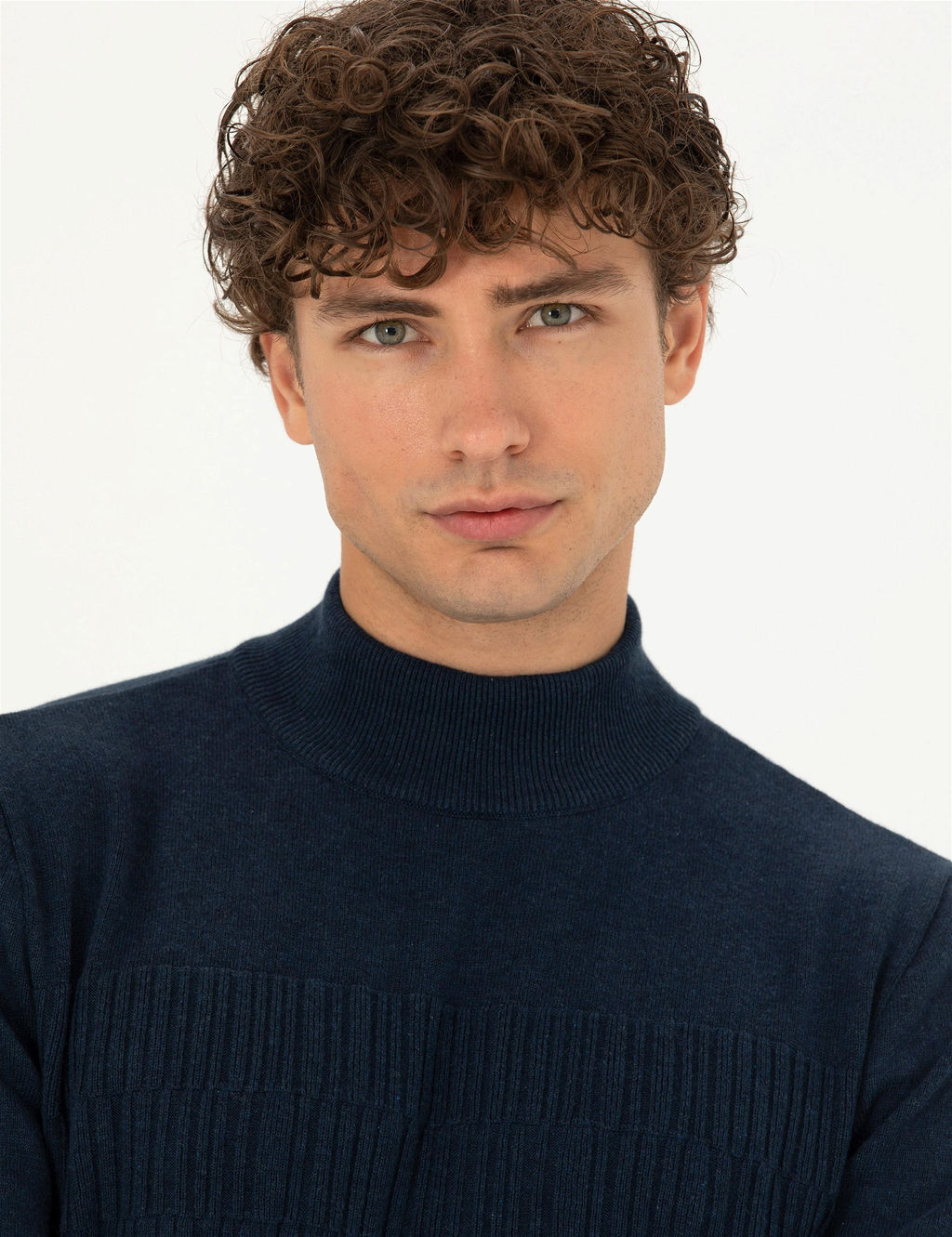 Lacivert Melanj Slim Fit Bal_k__ Yaka Triko Kazak - Pierre cardin фото 2