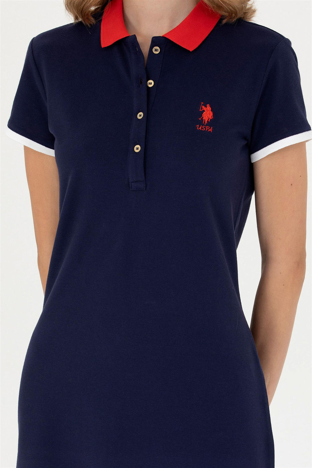 Женское темно-синее трикотажное платье Неожиданная скидка в корзине - U.s. polo assn фото 6