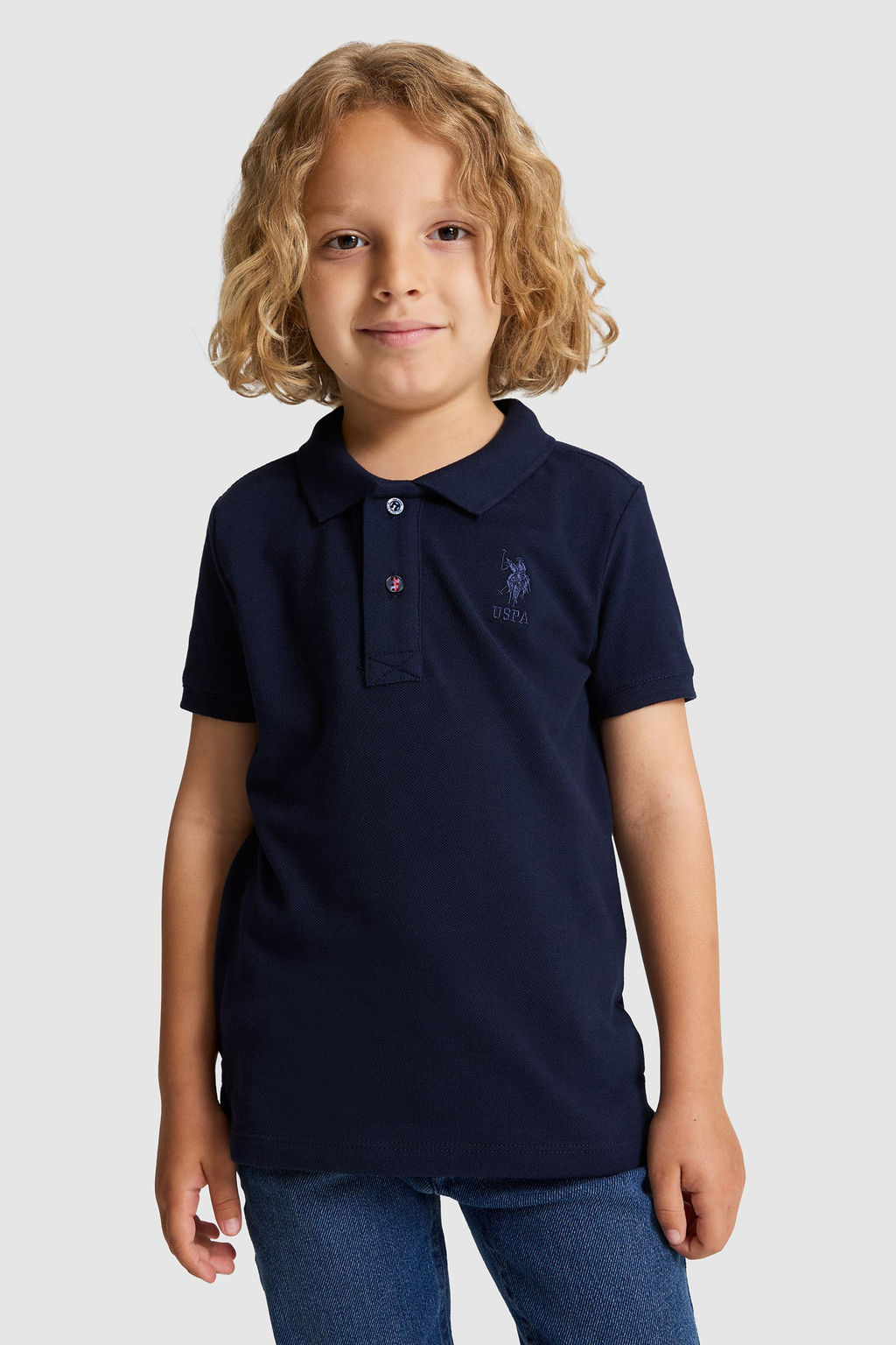 Erkek _ocuk Lacivert Polo Yaka Basic Ti__rt
