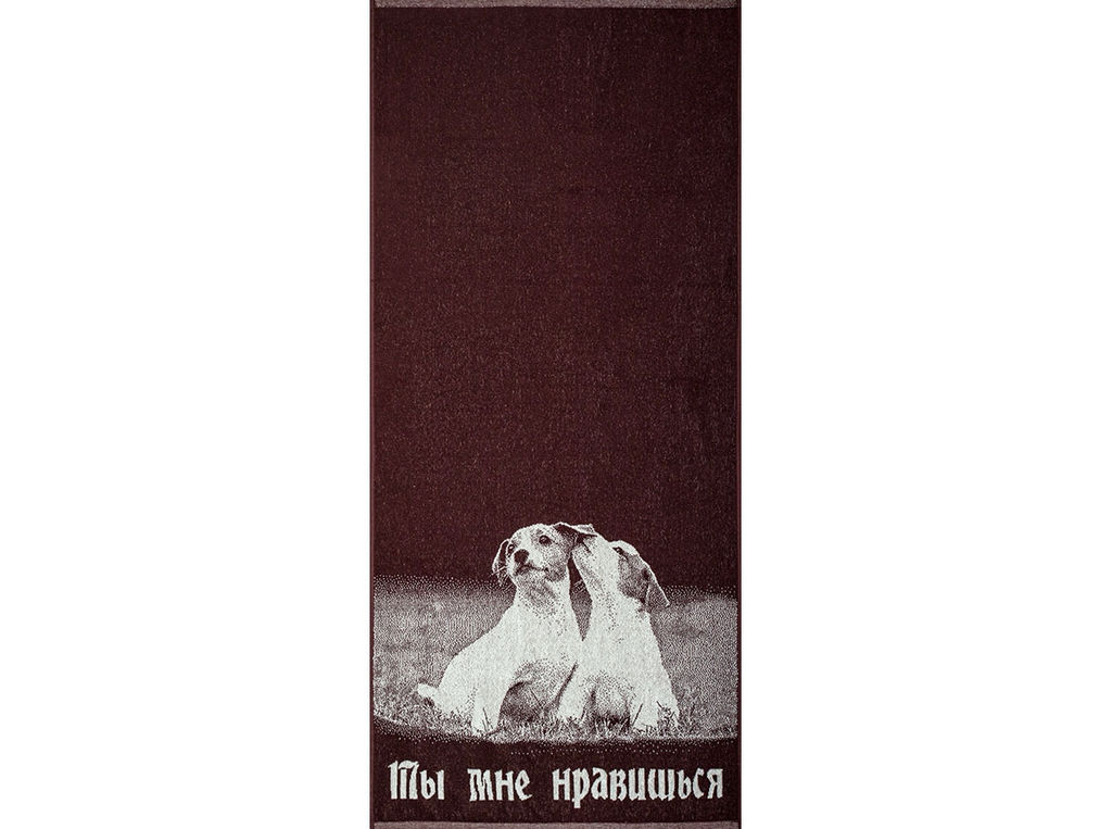 Полотенце махровое 6с102.411ж1 Ты мне нравишься (шоколад) 67х150см