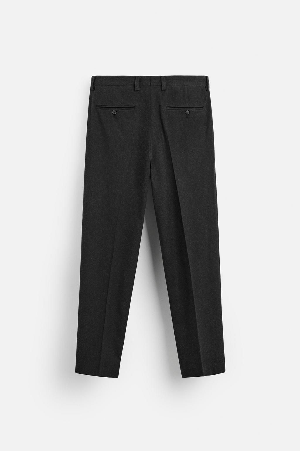 TEXTURED WOOL BLEND TROUSERS - Zara фото 7