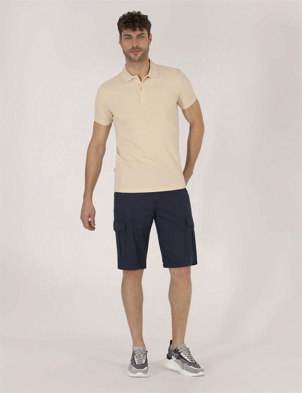 Lacivert Comfort Fit Kargo Cepli _ort