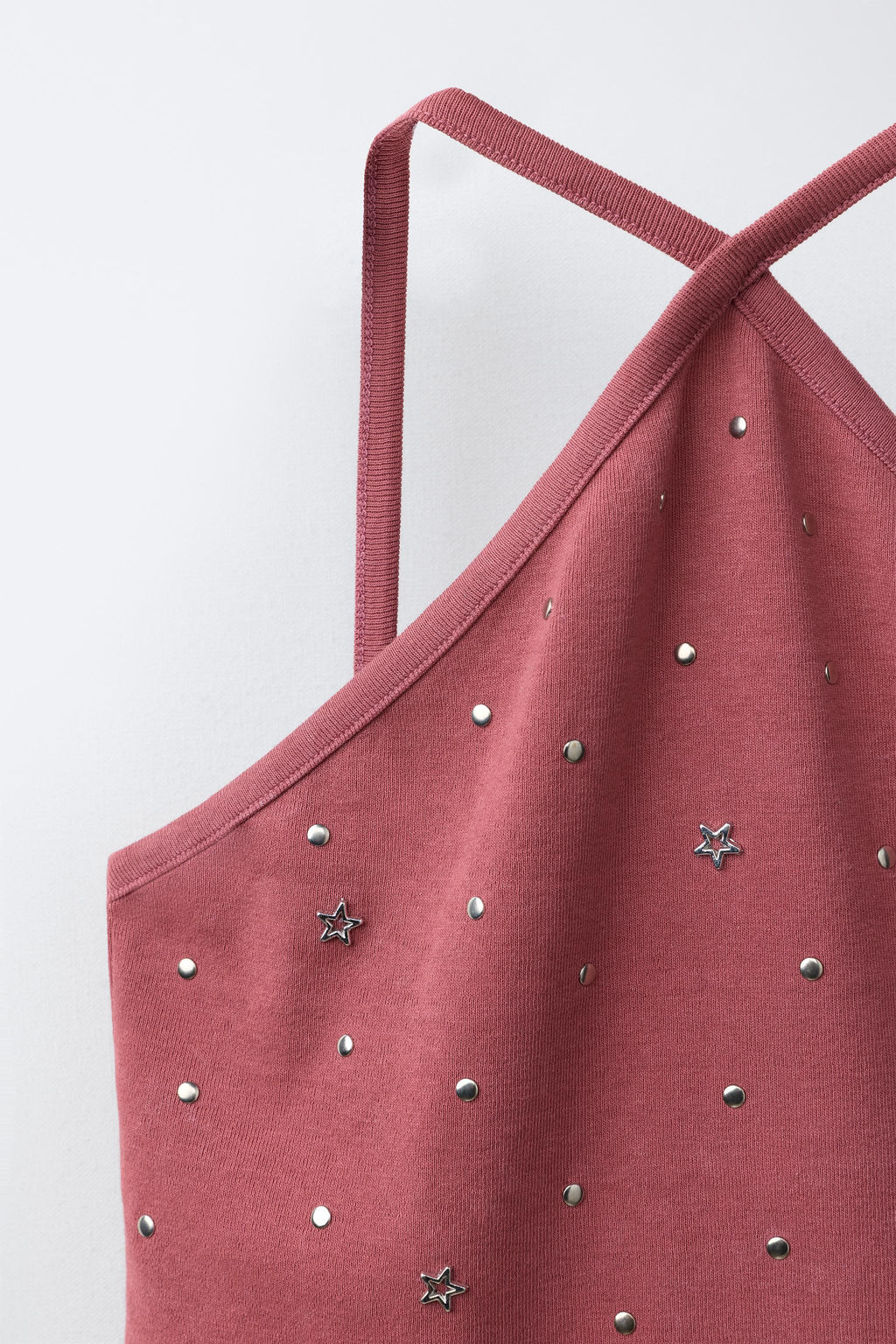 TOP CUELLO HALTER TACHAS / GRANATE - Zara фото 3