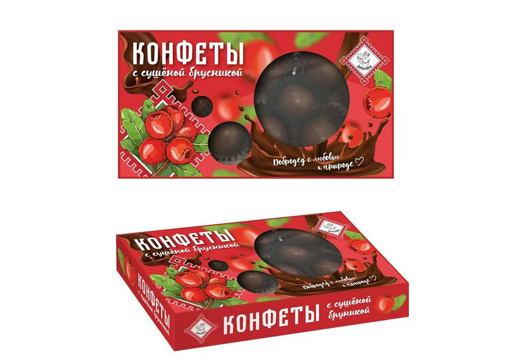Конфеты с сушеной брусникой, 95 г