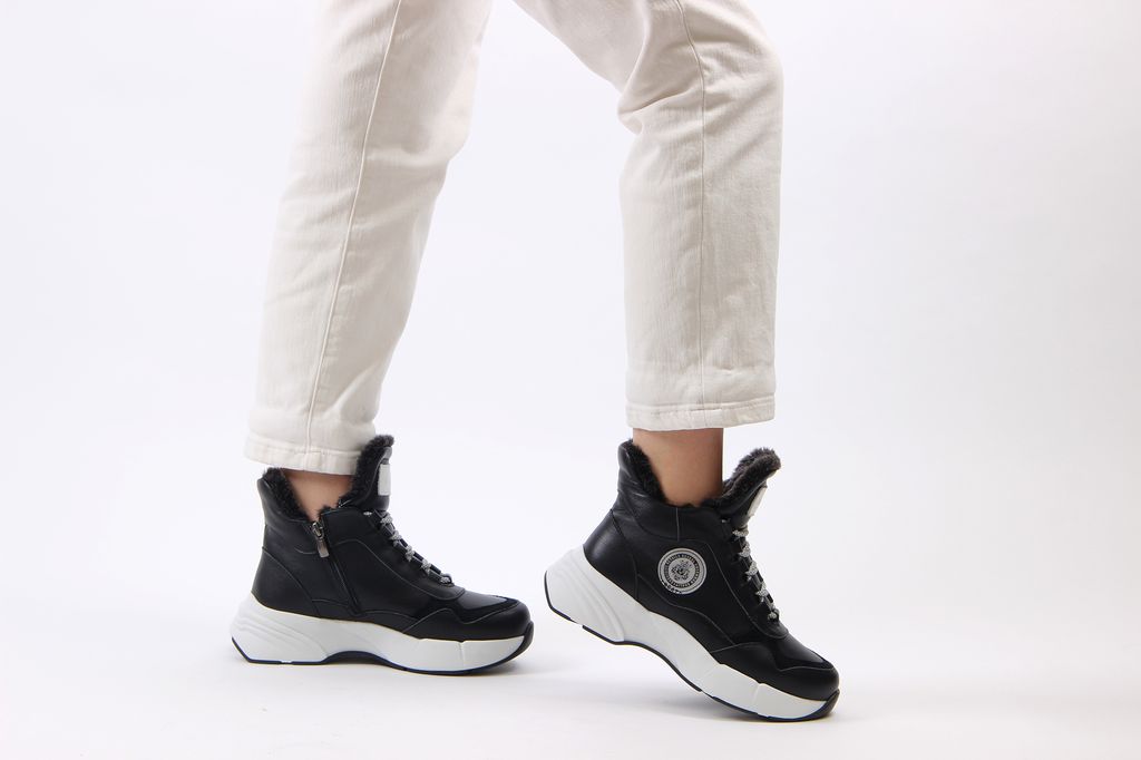 Ботинки EDART 350.2021 w.black/шерсть