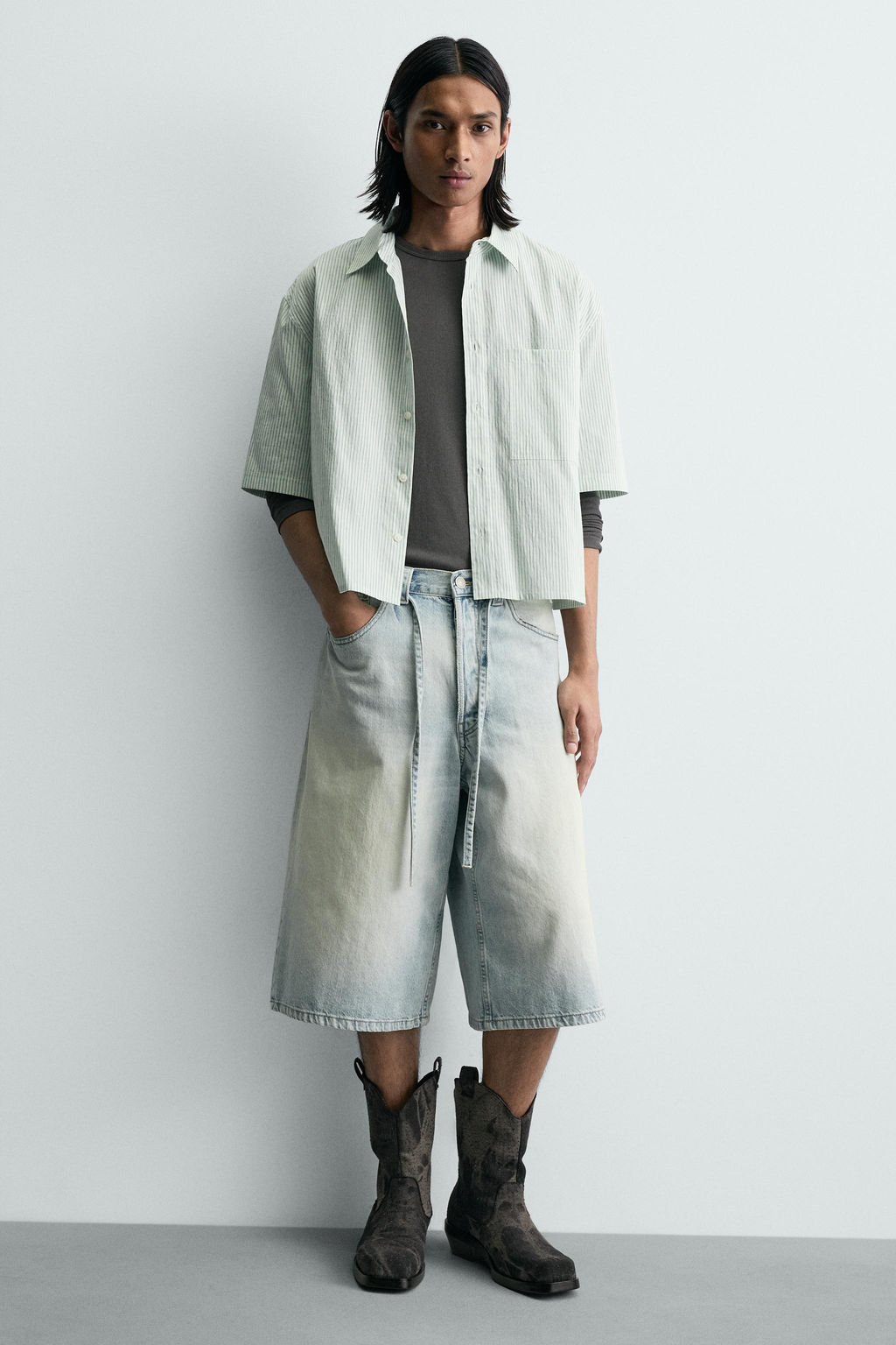 BOTA COWBOY DENIM / Negro