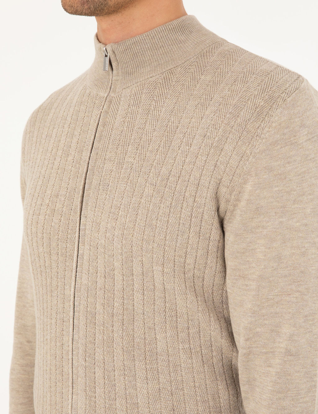Kum Melanj Slim Fit Fermuarl_ Triko H_rka