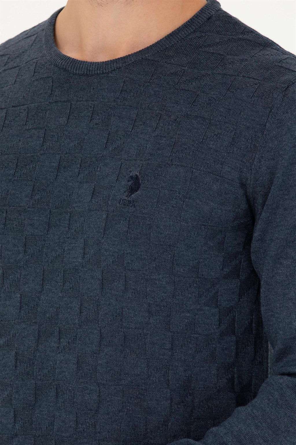 Мужской темно-синий базовый свитер Неожиданная скидка в корзине - U.s. polo assn фото 7