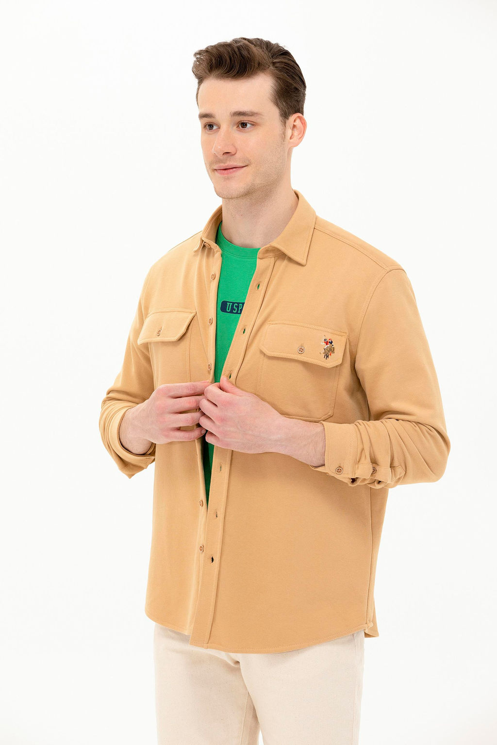 Мужская рубашка Camel с длинным рукавом - U.s. polo assn фото 17