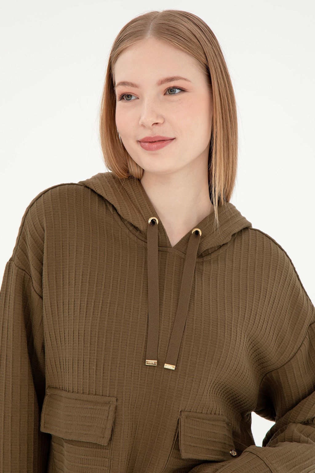 Женский свитшот цвета хаки Неожиданная скидка в корзине - U.s. polo assn фото 2