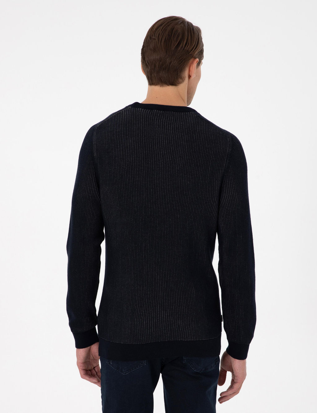 Lacivert Slim Fit Bisiklet Yaka Triko Kazak - Pierre cardin фото 5