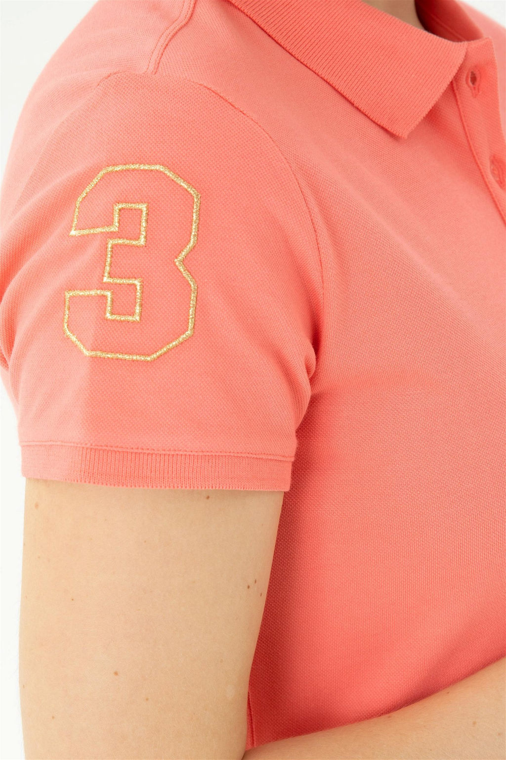 Женское трикотажное платье цвета лосося - U.s. polo assn фото 14