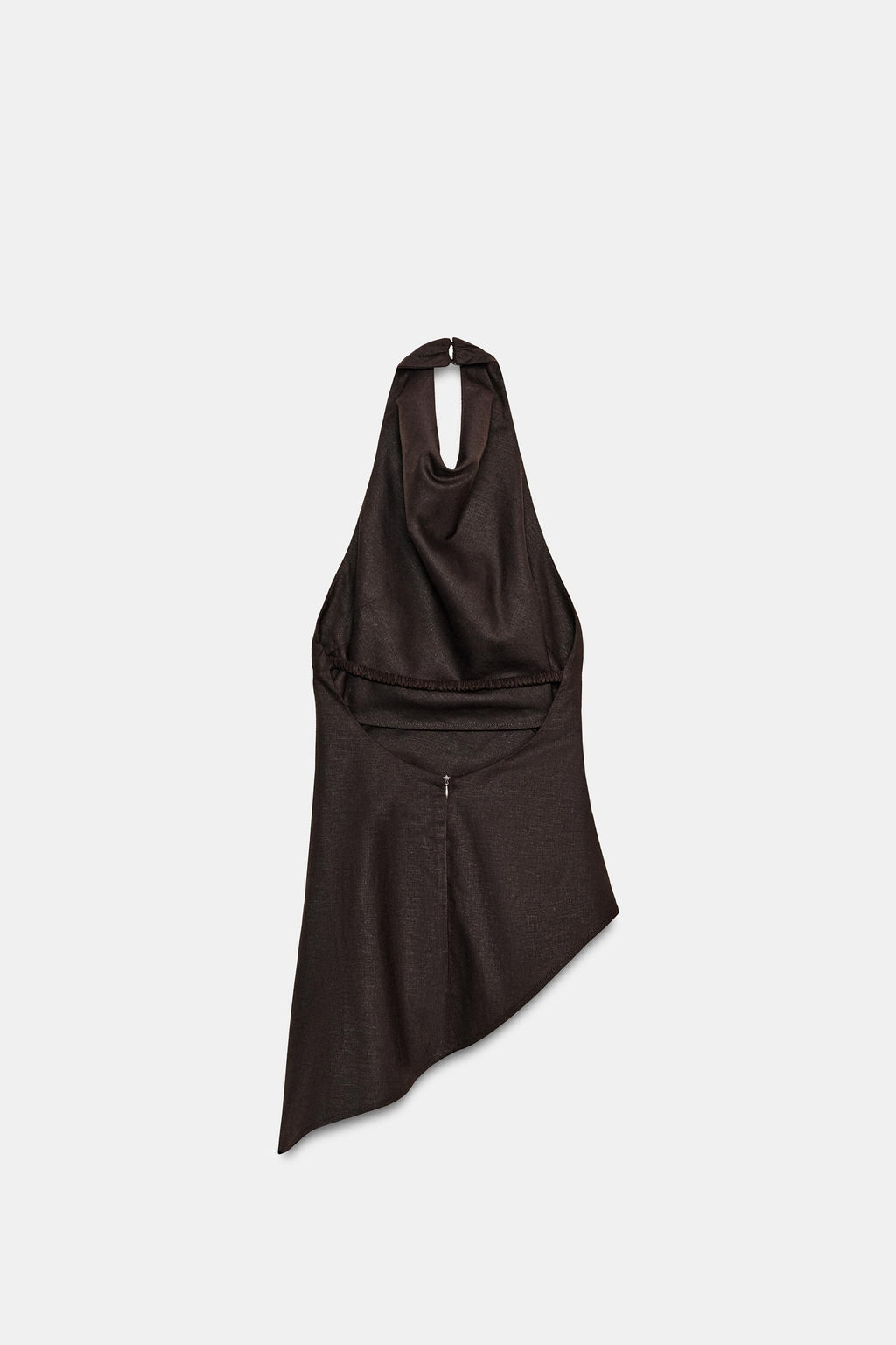 TOP HALTER CON LINO / Marr?n oscuro - Zara фото 8