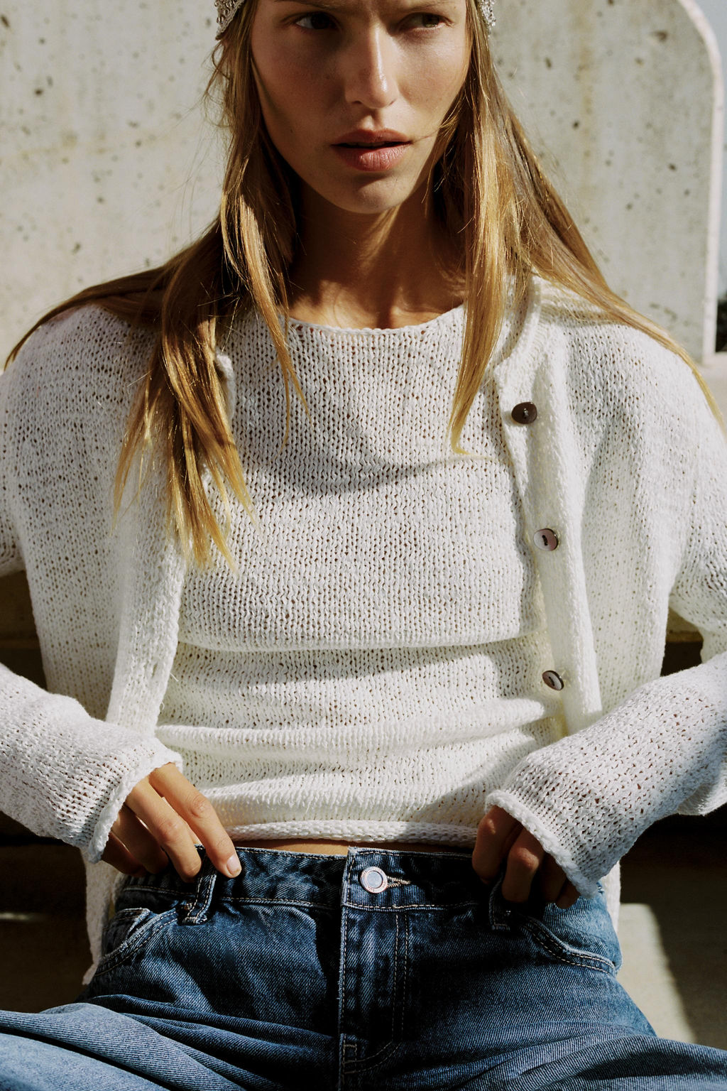 CHAQUETA PUNTO GRUESO / Crudo