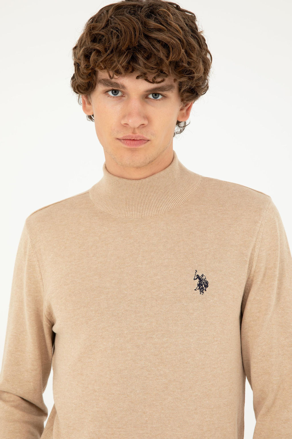 Мужской базовый свитер песочного меланжа Неожиданная скидка в корзине - U.s. polo assn фото 2