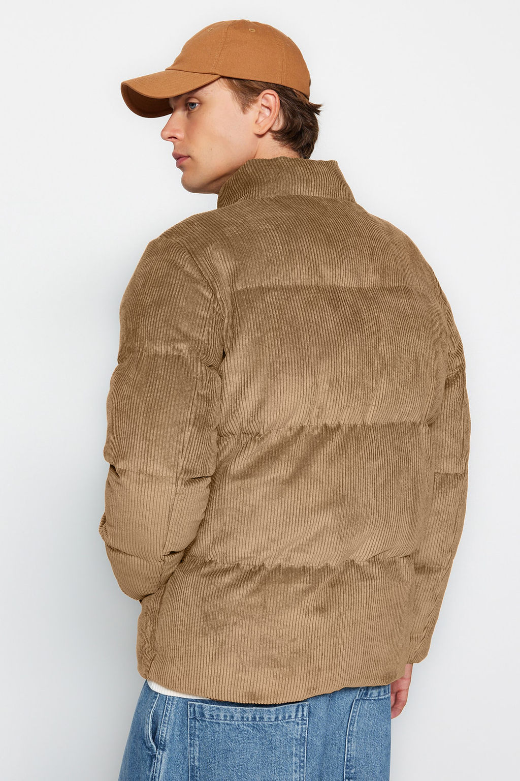 TRENDYOL MAN Camel Regular Fit Dik Yaka Fitilli Kadife Sisme K?sl?k Mont TMNAW22MO0182 - Trendyolmilla фото 13