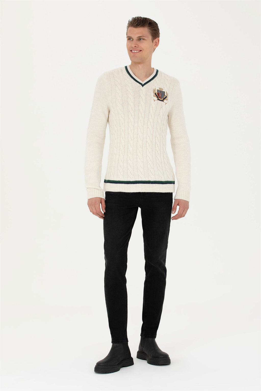 Мужской кремовый свитер - U.s. polo assn фото 11