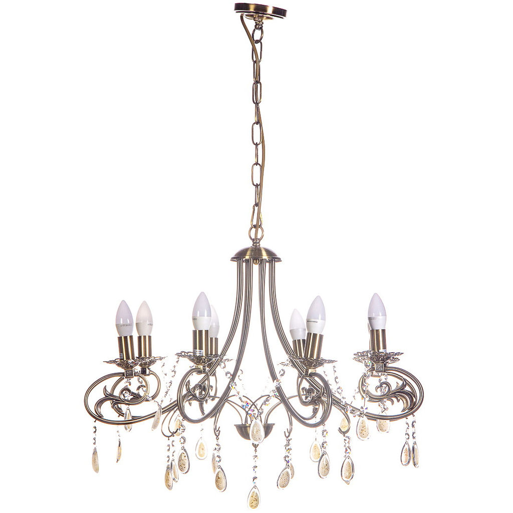 Люстра подвесная в стиле барокко "Biscotti" 8*40Вт Е14 6-MDG5932/8AB