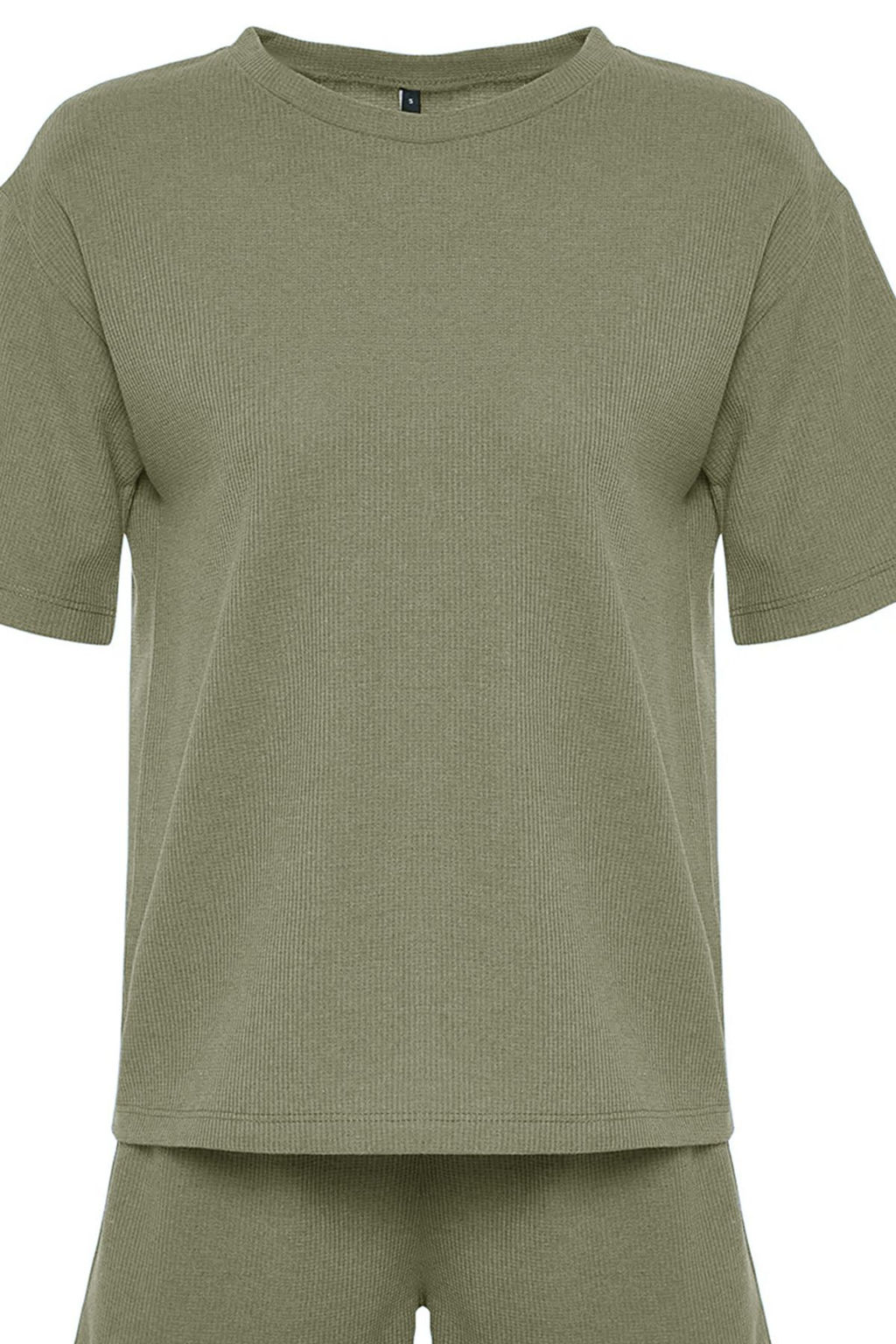 Trendyolmilla Siyah Waffle Kumas Sortlu Orme Pijama Tak?m? THMSS22PT0524  фото 20