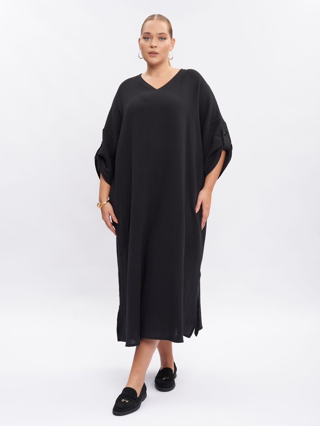 Платье из муслина PP66501BLK01