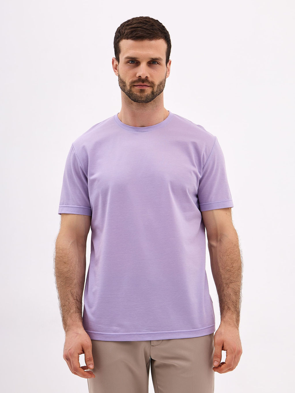 Футболка мужская короткий рукав GREG G145-PO4T-LT1359-3 (сиреневый)