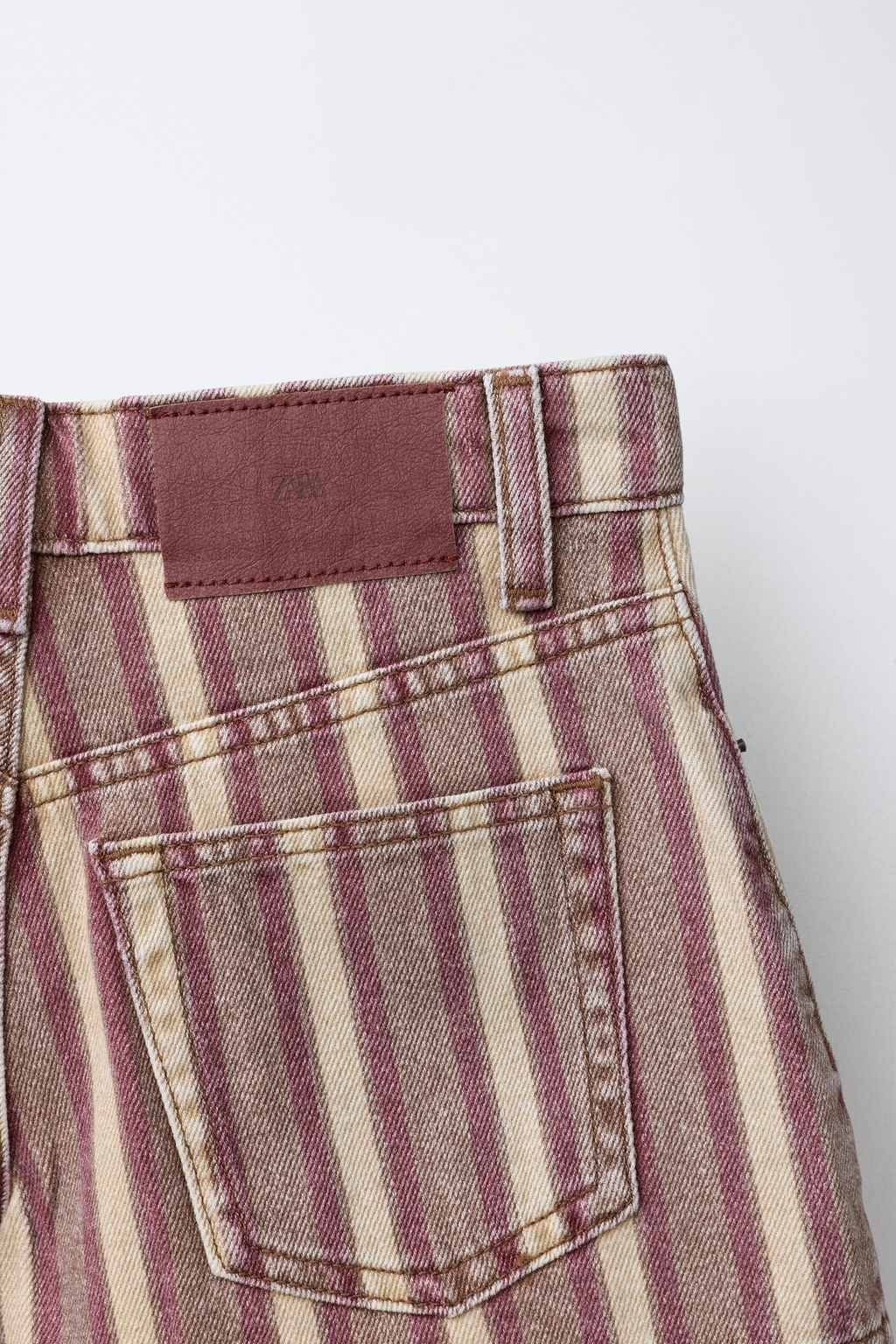 BERMUDA DENIM RAYAS / Burgundy - Zara фото 5