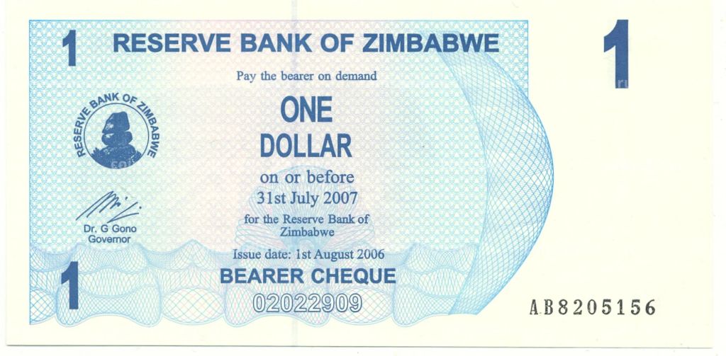 1 доллар 2006 года Зимбабве