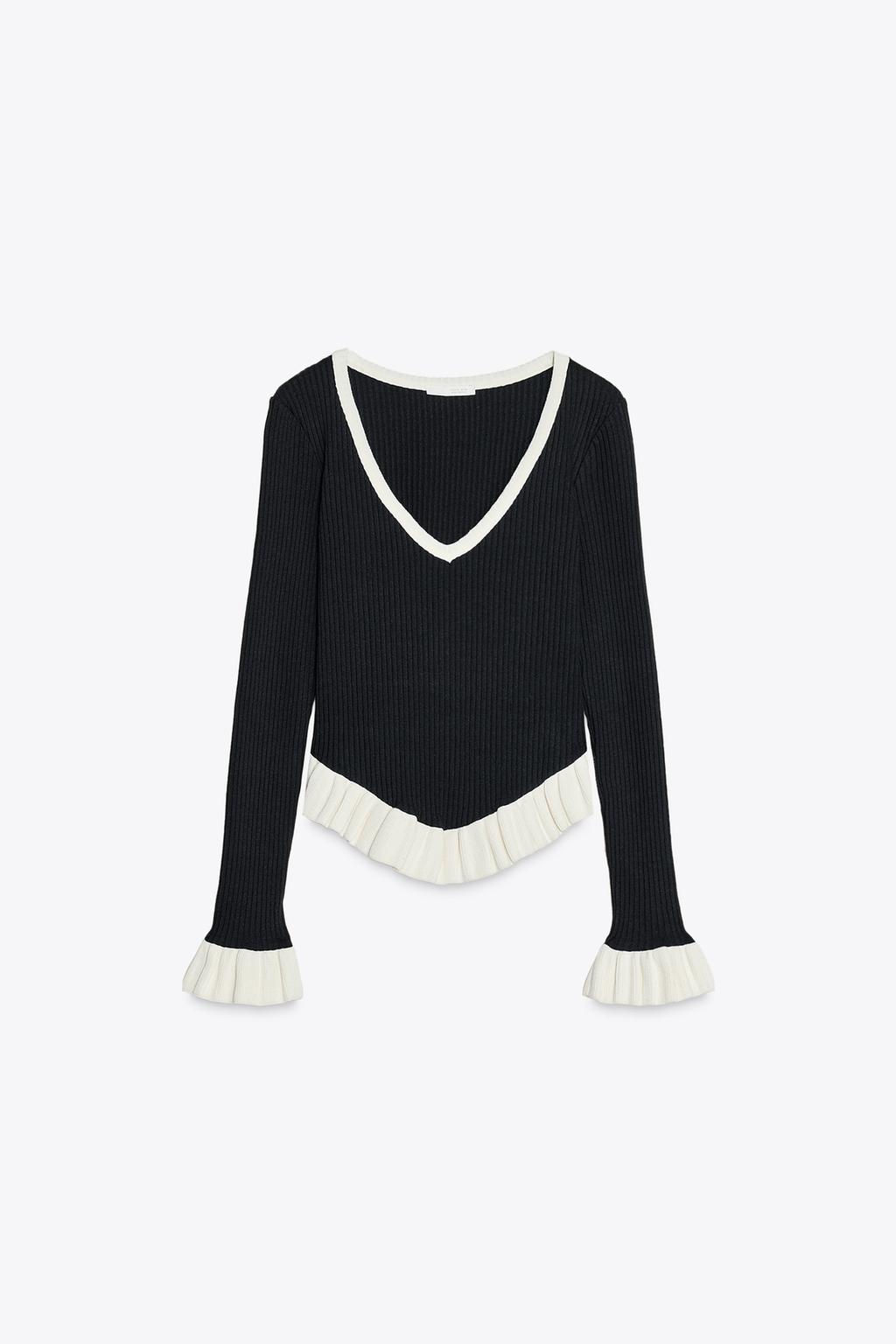 RIBBED FRILL SWEATER - Zara фото 2