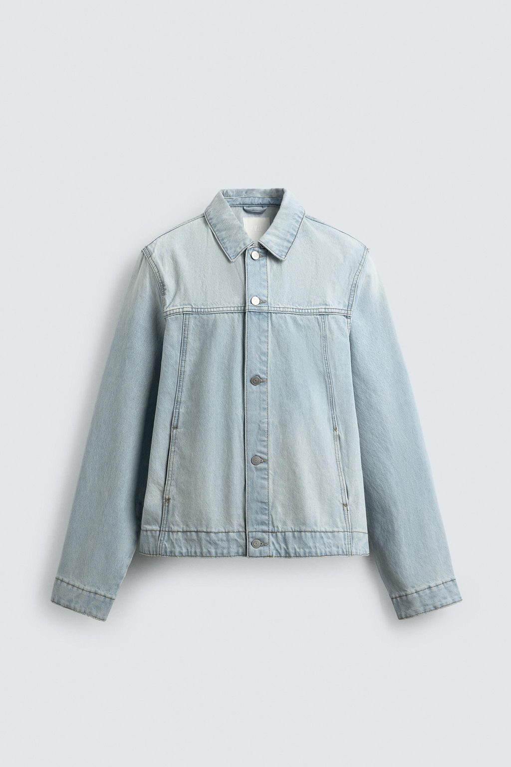 CAZADORA DENIM B?SICA / Azul claro - Zara фото 7