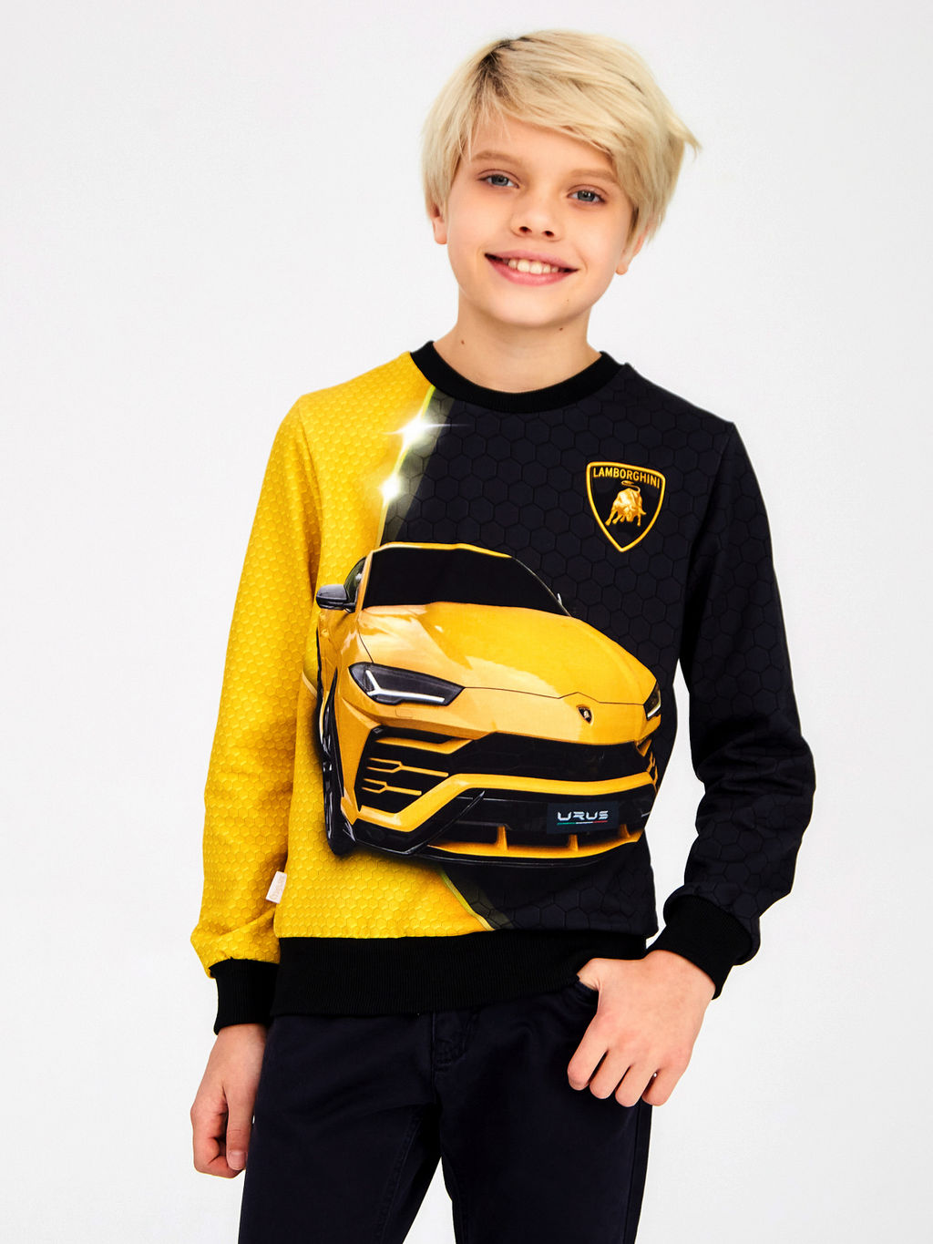 Свитшот "Ламбо",желто-графитовый