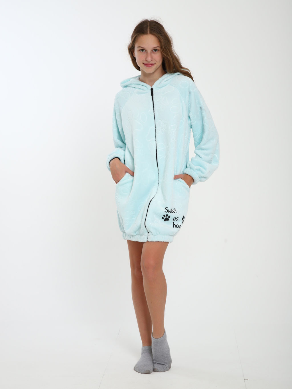 Халат "Лапки" бирюза